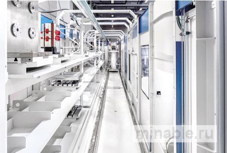 Линейная система хранения паллет для различных типов станков