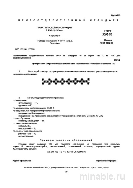 ГОСТ 3092-80 Канат 8х4х9 (0+9)+32 о.с.: Полный Разбор и Сортамент