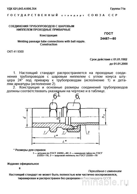 ГОСТ 24487-80: Шаровые ниппели проходные приварные - Комплексный разбор