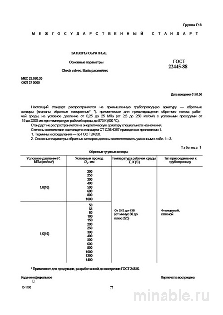 ГОСТ 22445-88 Затворы обратные: Полный Комплексный разбор