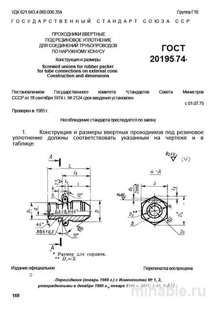 ГОСТ 20195-74: Ввертные проходники - Комплексный разбор